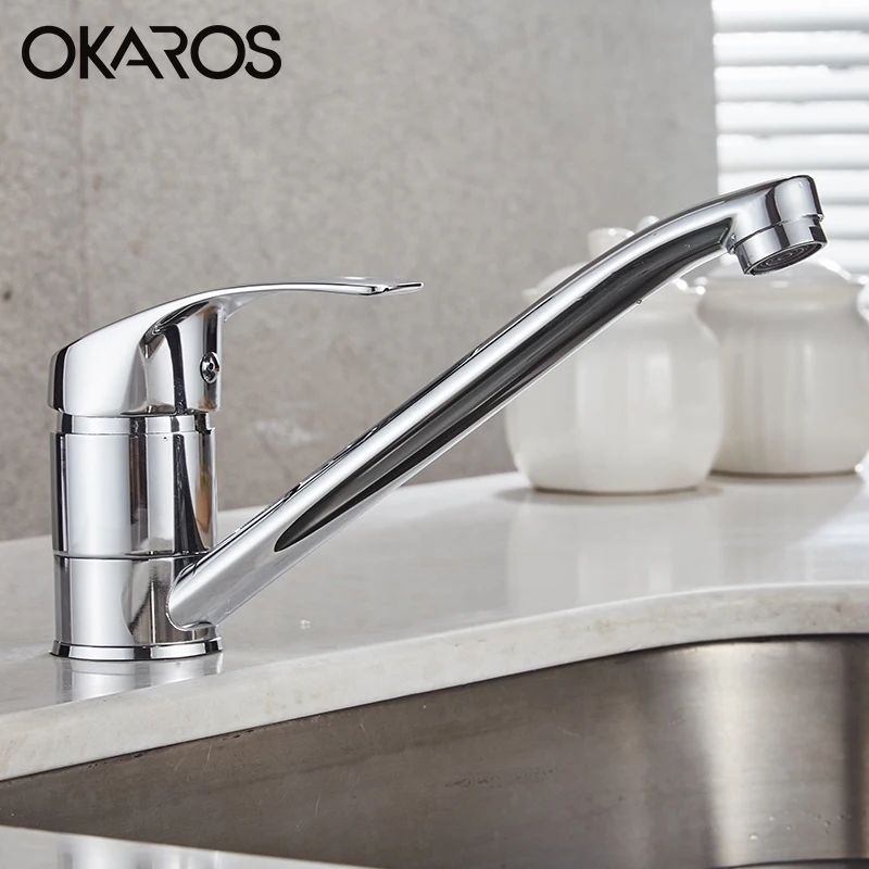 Экономичный смеситель OKAROS хромированный кран с распылителем длинная насадка для