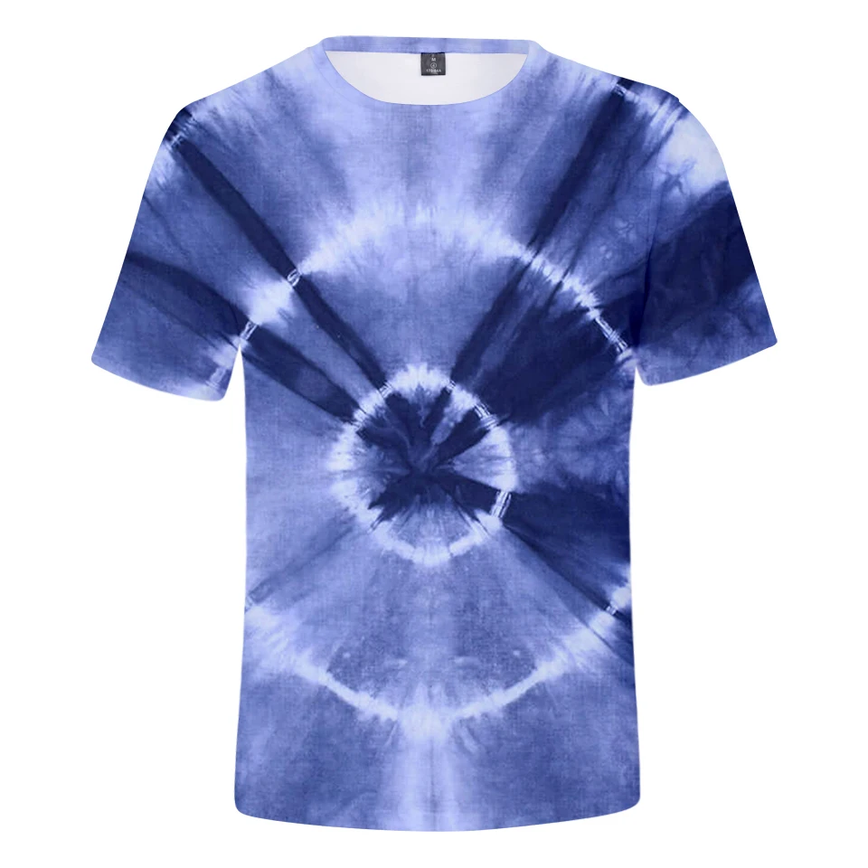 Красочная футболка с принтом Tie Dye топы 3d летняя женская и Мужская модная коротким