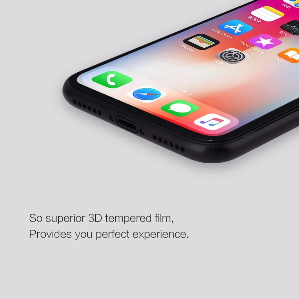 Защитное стекло Nillkin для iphone X тонкое закаленное с закругленными краями AP + Max 3D 5 8