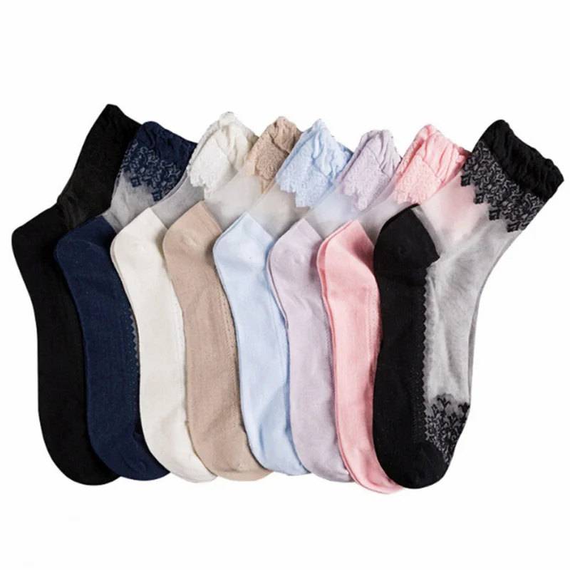 1 пара модные женские летние носки для девочек ультра тонкие эластичные шелковые
