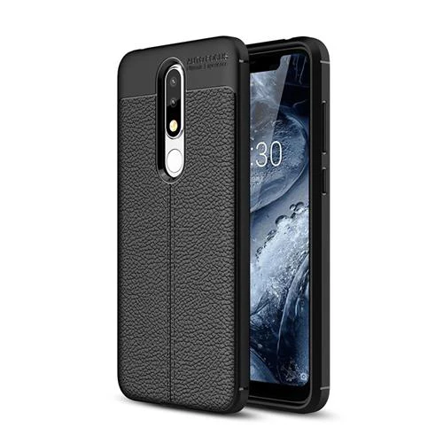 Black Чехлы для Nokia 5,1 Plus/X5, роскошная кожа, силикон, мягкий ТПУ, задняя крышка, аксессуар на Nokia5.1, Coque Fundas для Nokia 5 - Цвет: Black
