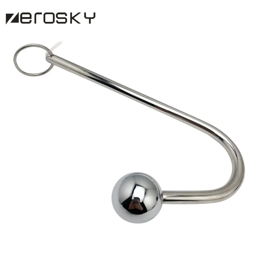 Zerosky Анальный крючок из нержавеющей стали электро-шок электродрель