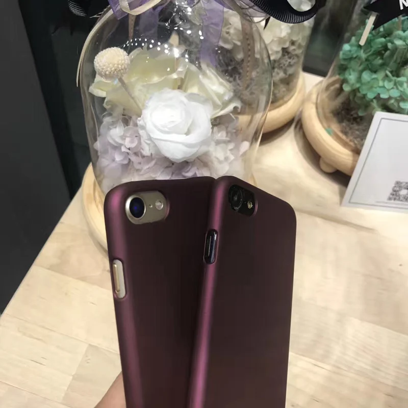 Luxury Wine Red Phone Cases for iPhone 7/6/6S/8 Plus, 5/5S/SE, XS - Fashionable Hard PC Frosted Cover Capa Fundas image 4