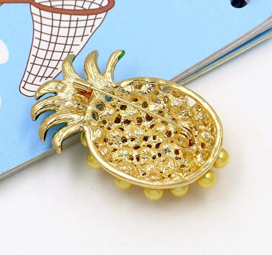 CSxjd Exquisite Fruit pineapple Green Leaf Brooch Fashion Pin Scarves Accessories | Украшения и аксессуары