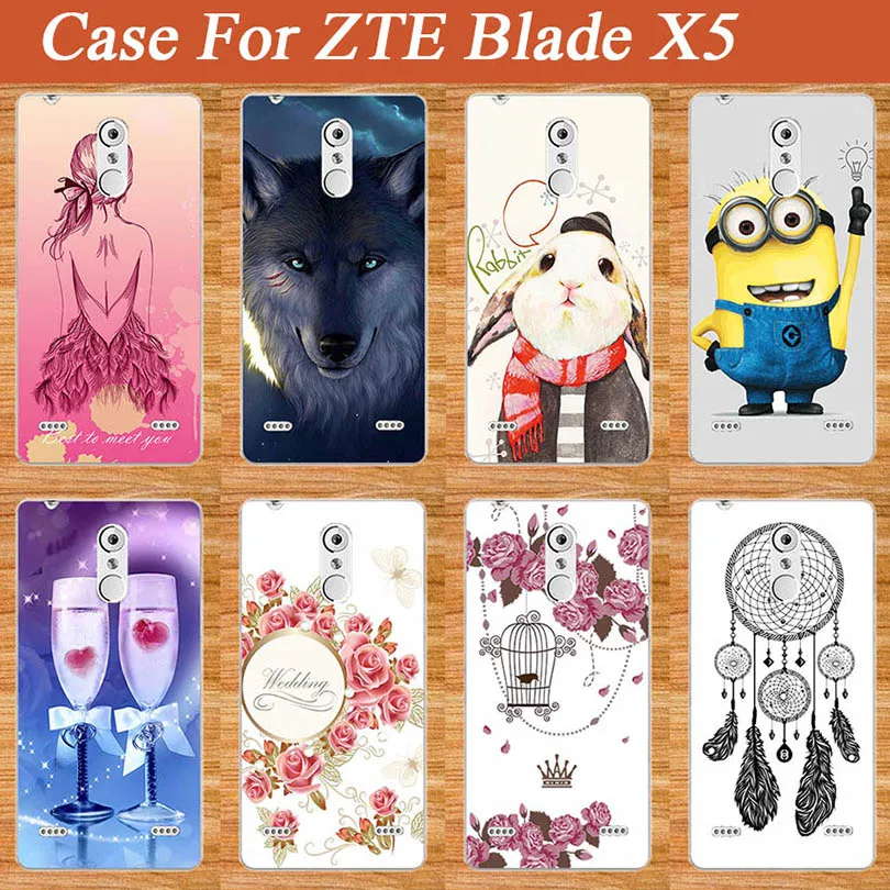 Модный чехол с рисунком красивый мягкий ТПУ чехол-накладка для ZTE Blade X5 D3 Цветной