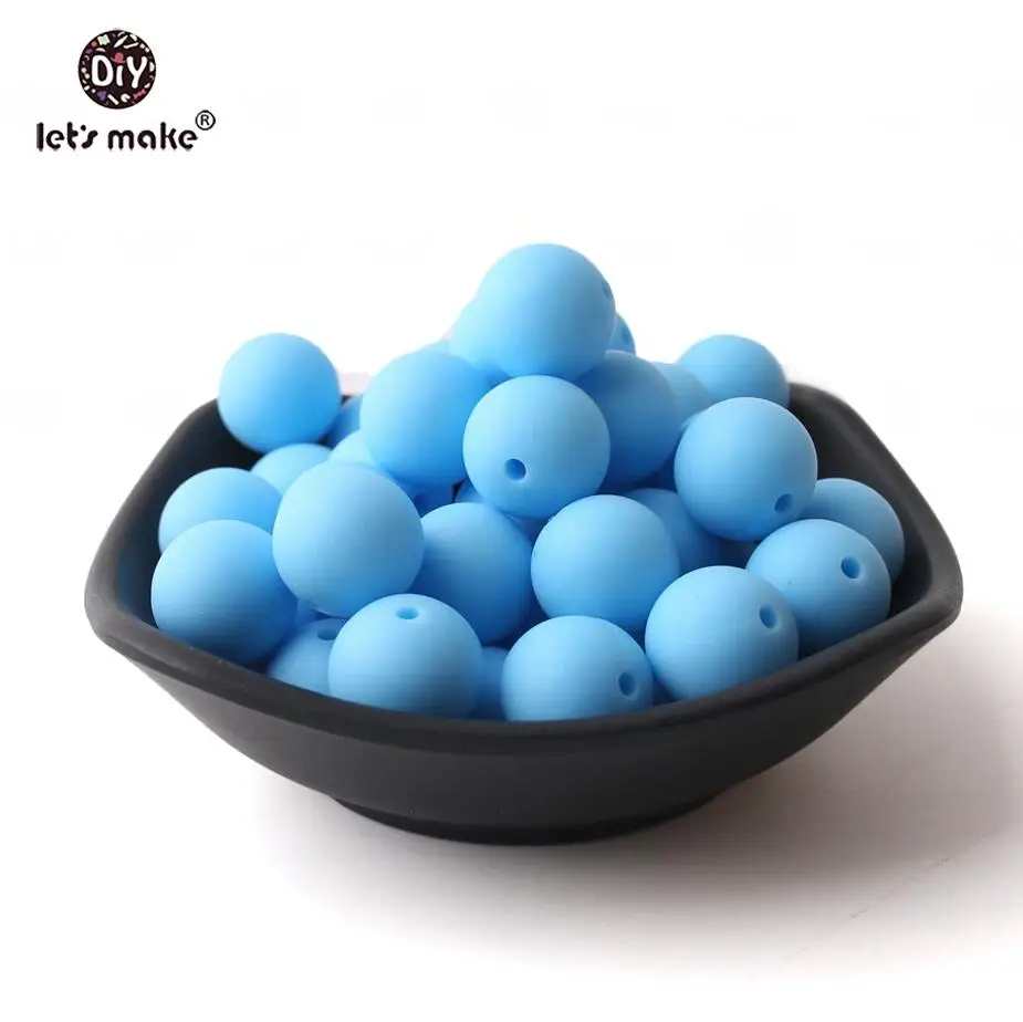 sky blue Давайте сделаем силиконовые бусины 12 мм 10 шт. грубые 4-6 месяцев ПВХ бесплатно Прорезыватель игрушки оптом DIY аксессуары пустышка цепи детский Прорезыватель - Цвет: sky blue