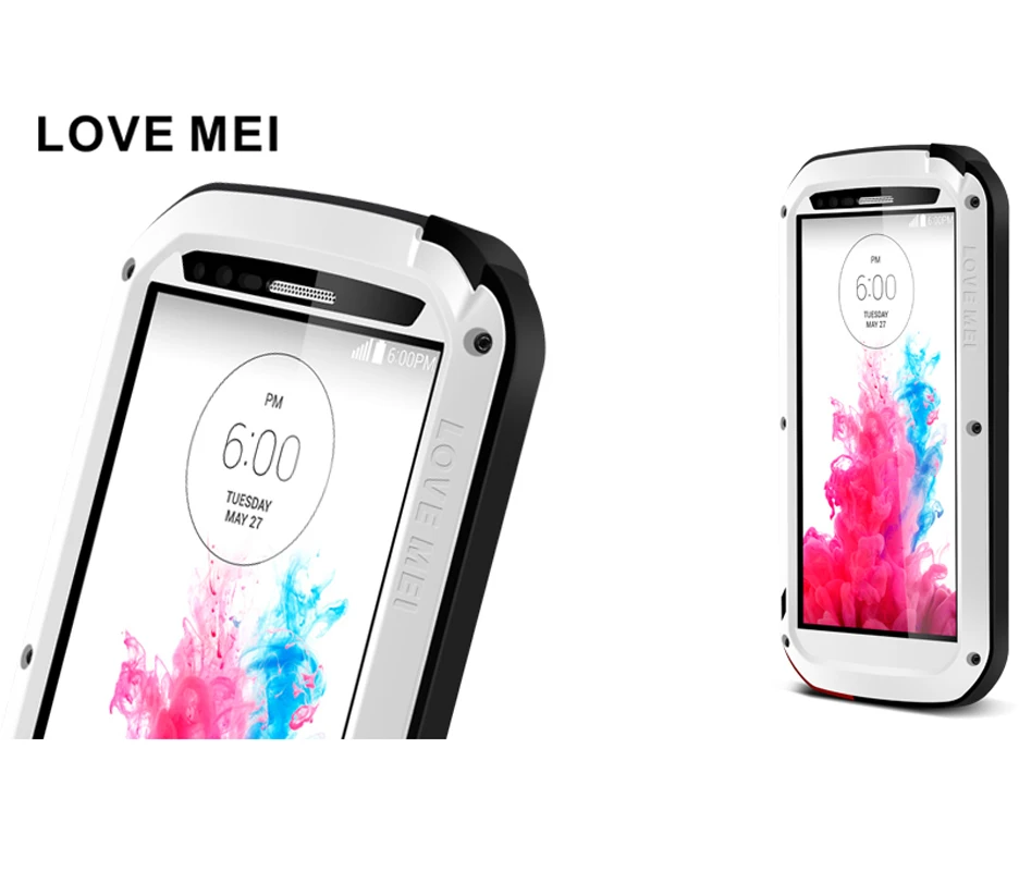 LOVE MEI Extreme Metal Aluminum Dirt Waterproof Powerful Case For LG G3 G5 G6 V10 V20 V30/LG G7/LG Class/H740 + Gorilla Glass |