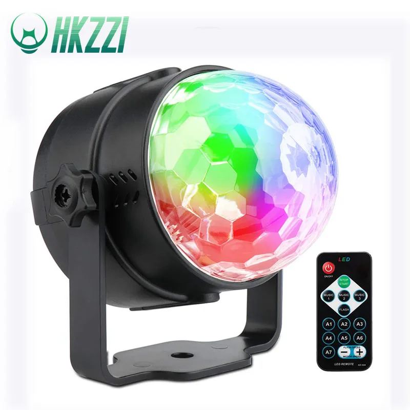 HKZZI USB IR Afstandsbediening светодиодный RGB Кристалл Magische Бал 3 Вт мини Подиум Verlichting эффект