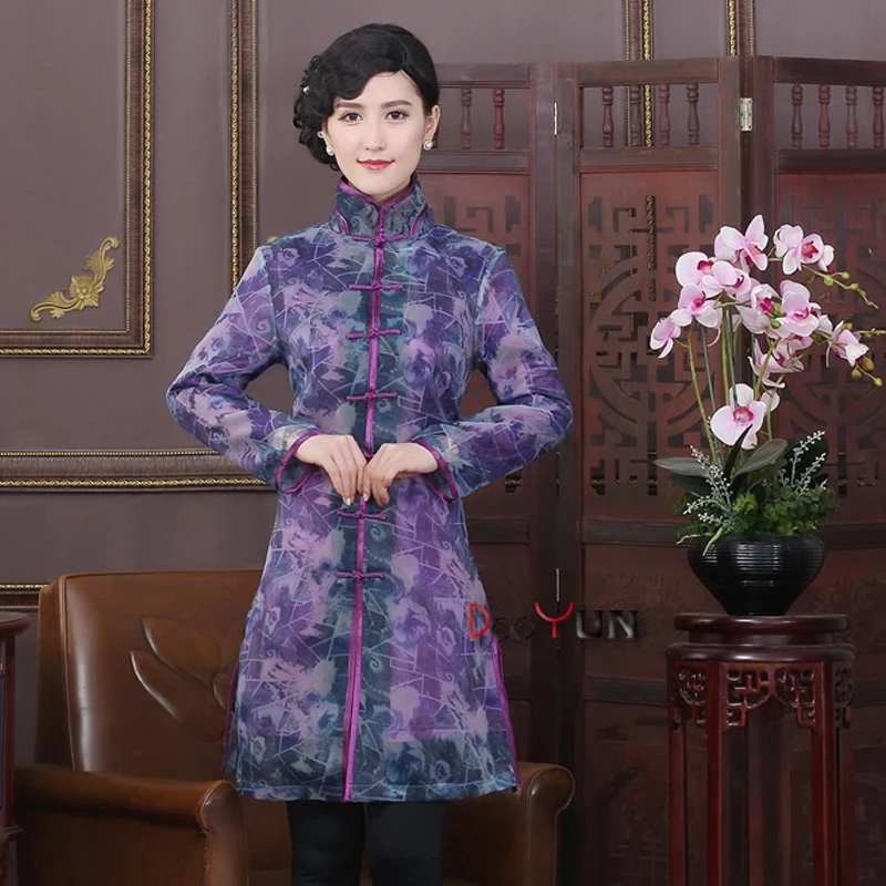 Новое поступление женская удлиненная куртка от пыли в китайском стиле размеры M L