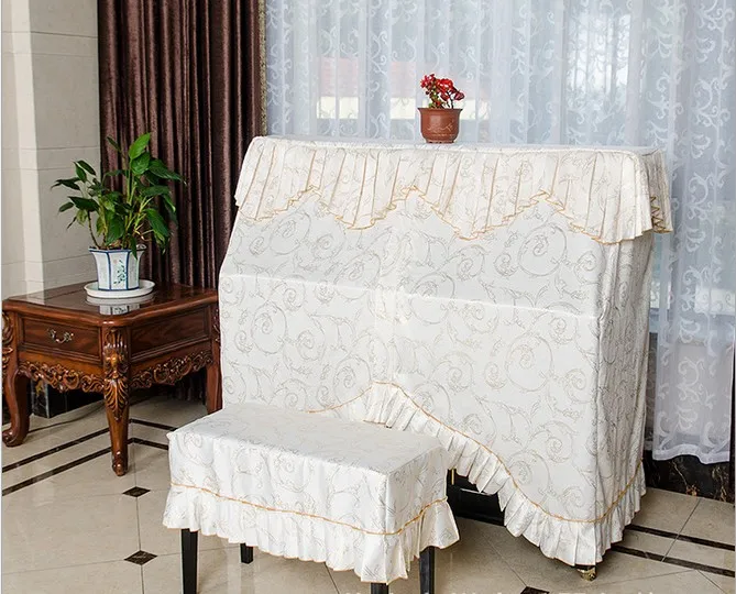 

1set New Styles Cloth Gilting Piano Cover European Gold Velvet Piano without Stool Cover KQ 010
