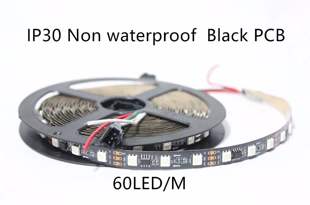 WS2811 Светодиодная лента 5 м 30/48/60 светодиодов/м 10/16/20 шт. ws2811 ic/meter DC12V белый/черный PCB