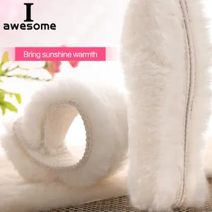 Натуральные стельки из овчины, зимние стандартные стельки, мужские и женские теплые мягкие теплые кашемировые зимние ботинки с подогревом, вставка для обуви