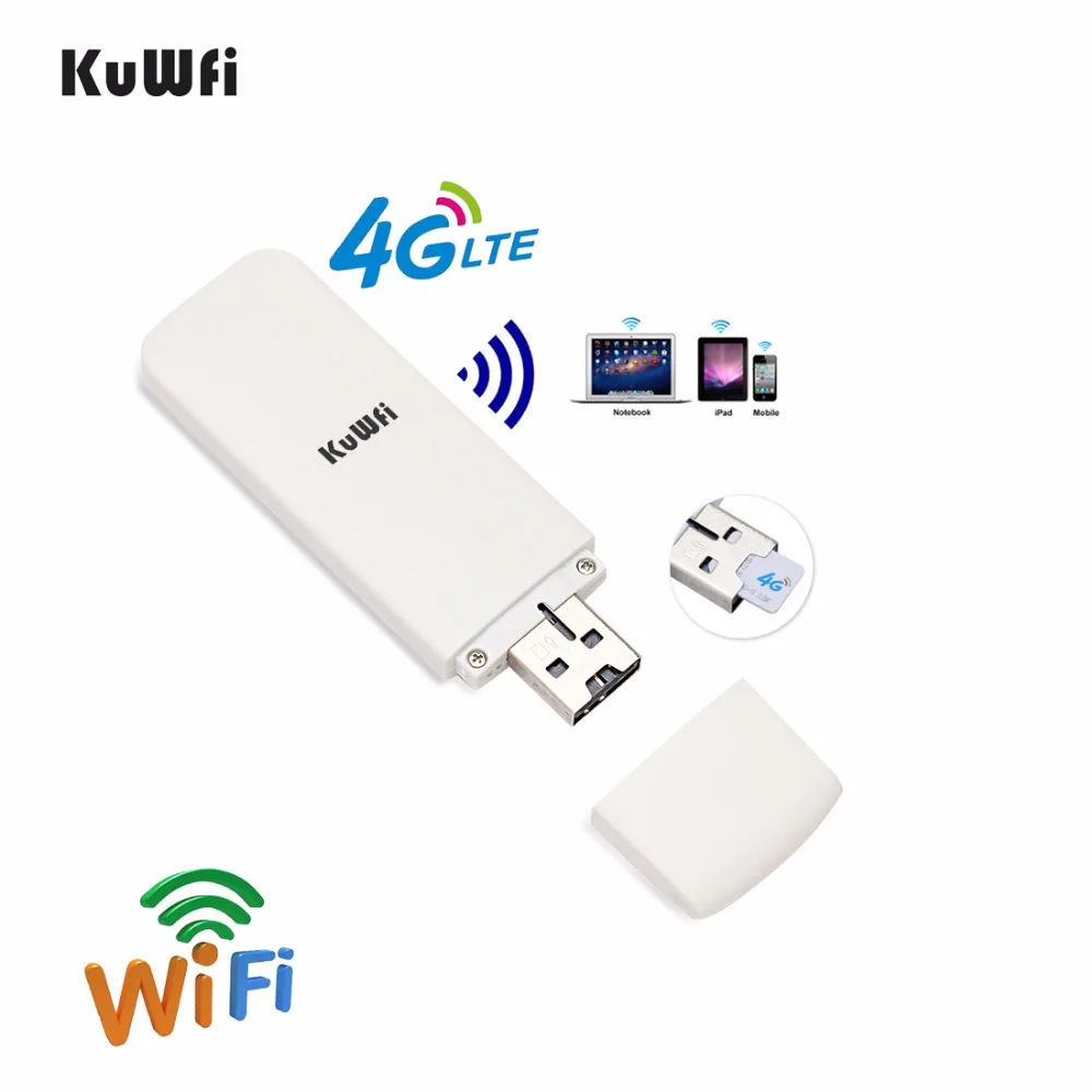 KuWFi 4G LTE модем 3g/4G USB донгл Мини карманный Мобильный Wi-Fi горячие точки разблокированный дорожный автомобиль-Wifi роутер с слотом для sim-карты