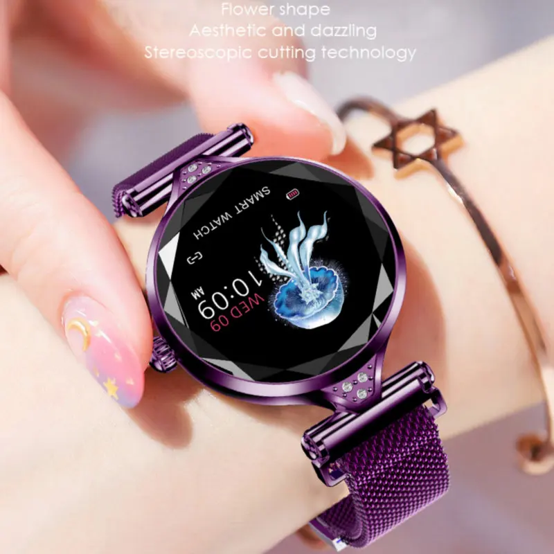 Новинка H1 Смарт-часы женские пульсометр кровяное давление фитнес Шагомер