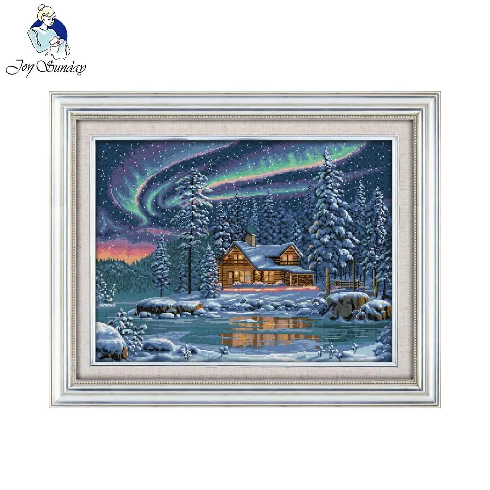 Картины Joy Sunday яркие картины Aurora Borealis детальные узоры для вышивки крестиком на