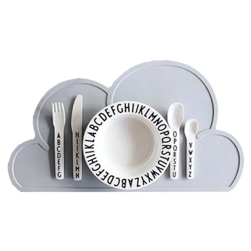 

1pc Food Grade Cloud Shape Placemat Waterproof Heat Insulation Silicone Table Pad Mat Gadget Easy Clean Non-Slip Waterproof