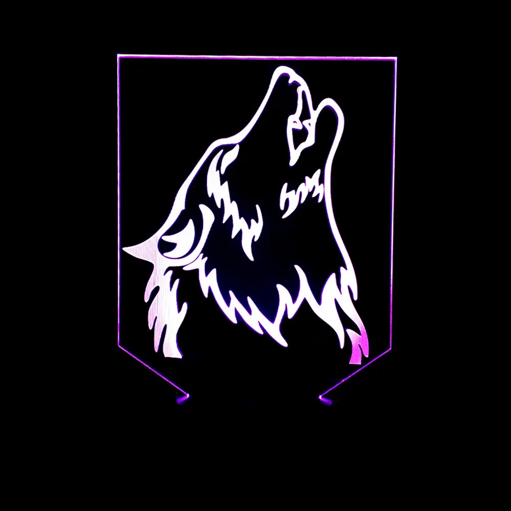 Новый цветной 3d ночной Светильник Wolf с сенсорным управлением Домашний