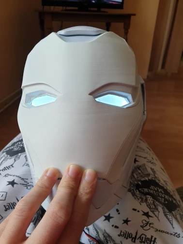 Маска Железного человека 1:1 светодиодный DIY белый светильник глаза для супергероя Бэтмена косплей с маской для лица Хэллоуин реквизит без батареек и маски