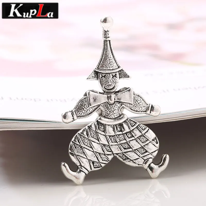 Kupla винтажные металлические милые подвеска с клоуном для самостоятельного изготовления ювелирных изделий ручной работы модные Подвески Клоун 31*47 мм C6056