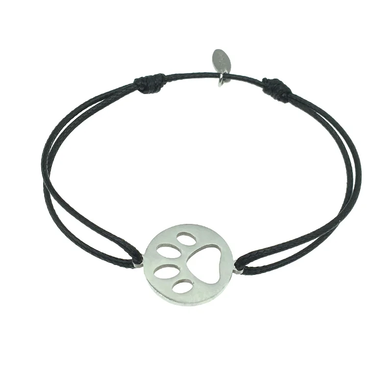 Собачья лапа печать из нержавеющей стали шнурок для брелока Wish Bracelet узор в виде лапы животного кулон из нержавеющей стали регулируемый браслет
