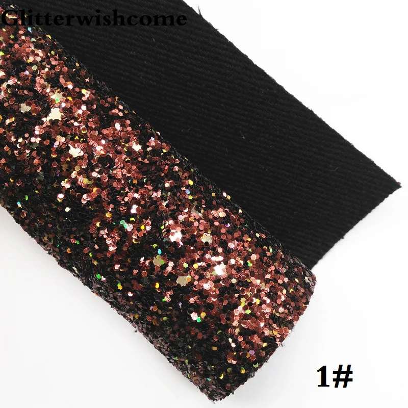 Винил Glitterwishcome размера A4 21 х29 см для бантов блестящая массивная кожаная ткань