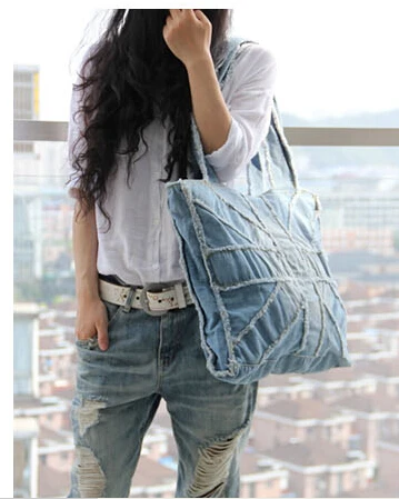 Модные сумки наплечная сумка джинсовая женская ручная стирка ручное натирание
