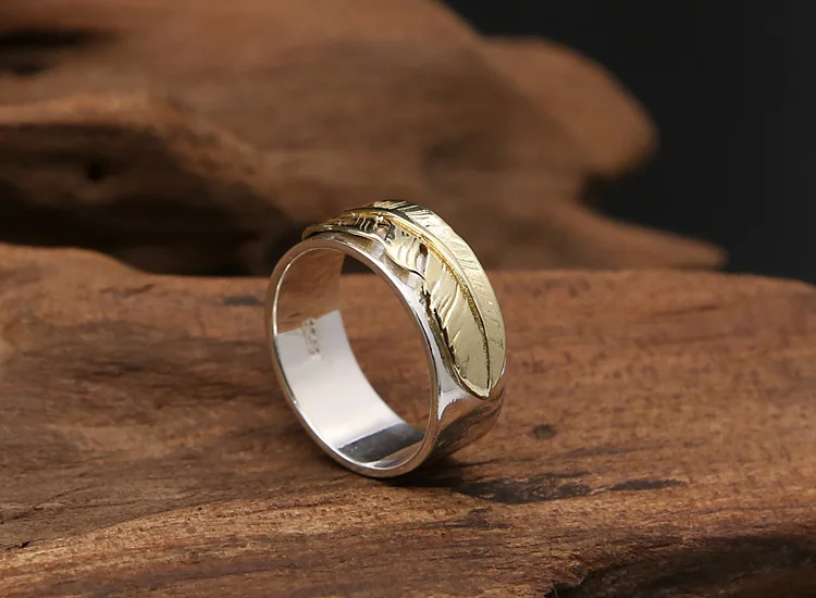 S925 Sterling Silver Retro Thai Jewelry Fashion Takahashi Goro Feathers Individual Men's And Women's Rings | Украшения и