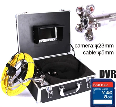 dvr recorder 23 мм длинная головка 90 градусов змея видео эндоскоп камера канализация сливная труба хорошо стеновая подводная Инспекционная камера система монитор - Цвет: dvr recorder