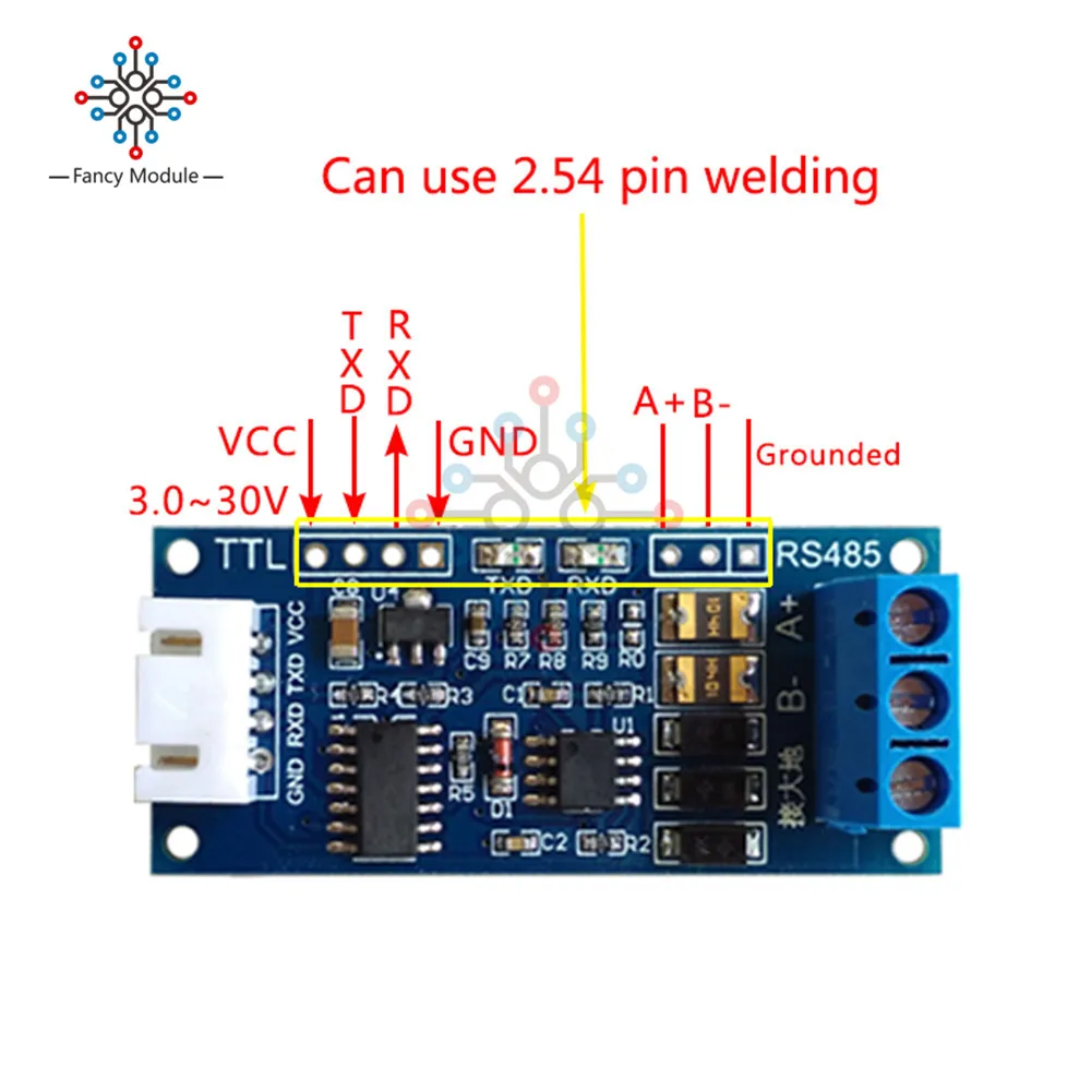 TTL к RS485 преобразователь 3 V/5 0 V аппаратный автоматический контрольный модуль для