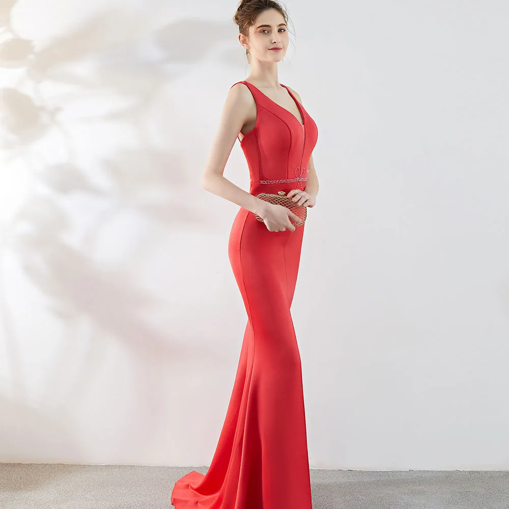 Вечерние платья для женщин сексуальные с глубоким v образным вырезом Длинные