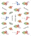 Цветная тропическая наклейка с фламинго для дизайна ногтей, 3D аксессуары для самостоятельного изготовления, модные наклейки для животных, украшения ногтей