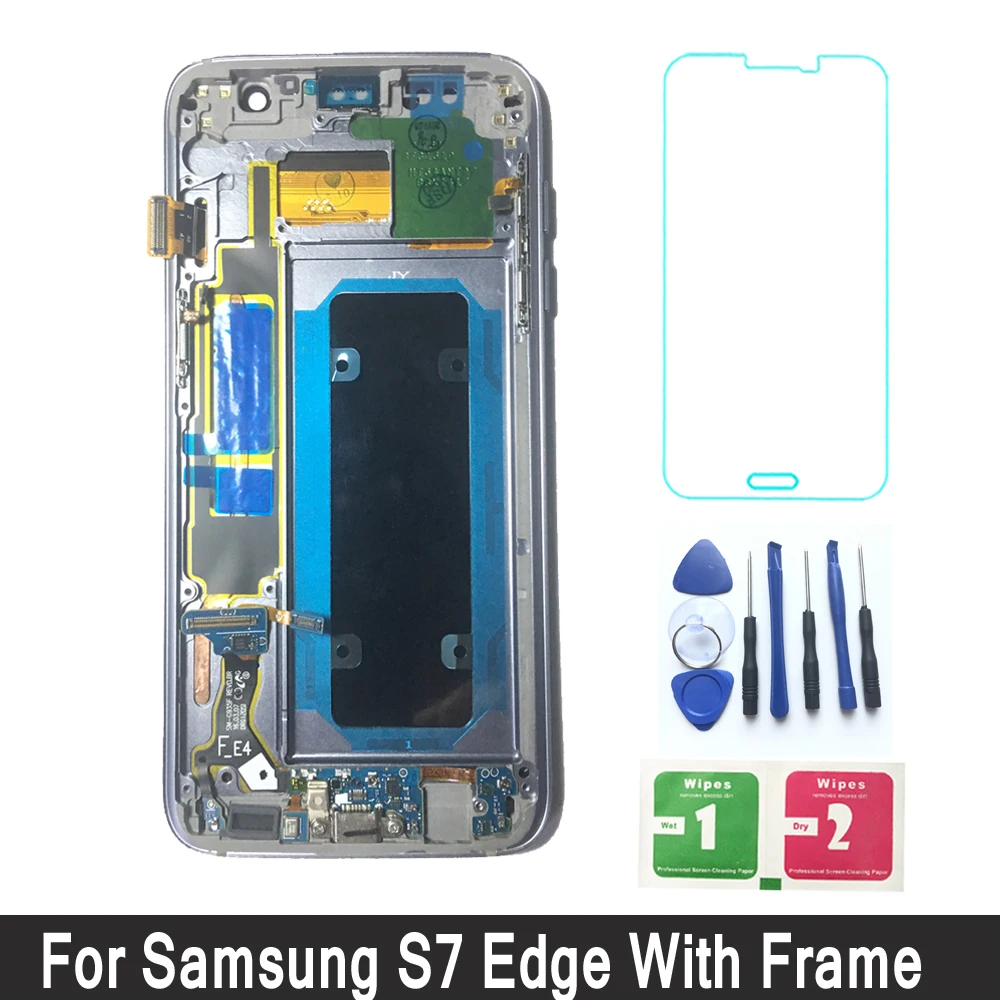 5,5 ''SUPER AMOLED ЖК-дисплей для SAMSUNG Galaxy s7 edge G935 G935F Сенсорный экран планшета Дисплей Замена с рамкой