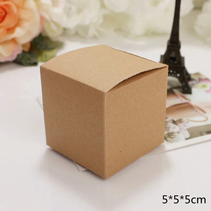 Kraft Paper Box LBSISI Life 50 шт. свадебные коробки для конфет квадратная коробка крафт-бумага коробка для печенья DIY вечерние сувениры подарочная упаковка с клейкой лентой - Цвет: Kraft Paper Box