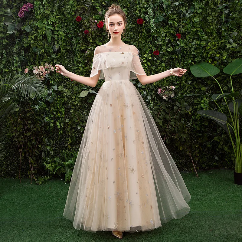 Элегантное летнее вечернее платье-Ципао со звездами и блестками элегантное