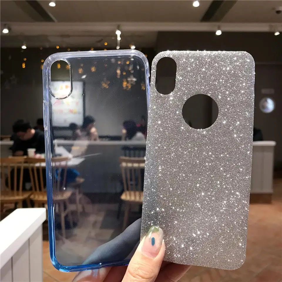 Блестящая текстура градиентный чехол для iphone X блестящий XR XS MAX 6s 7 8 Plus Huawei P20 Lite P30