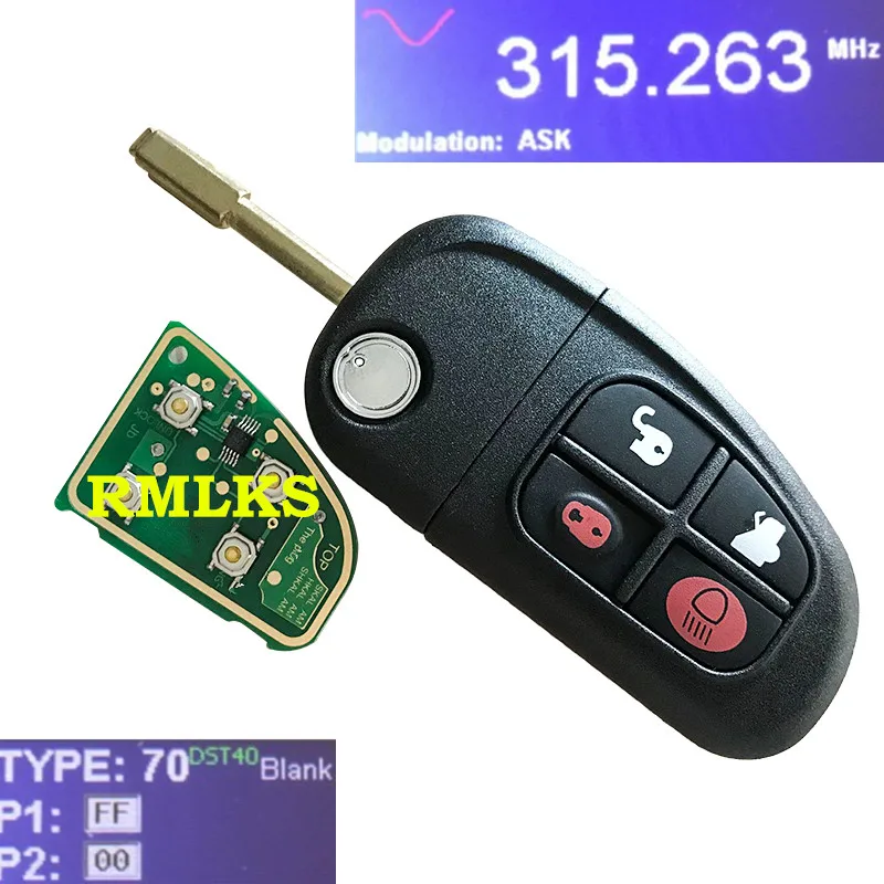 Пульт дистанционного управления с 4 кнопками для Jaguar X Type S XJ XK 315 МГц/433 МГц 4D60