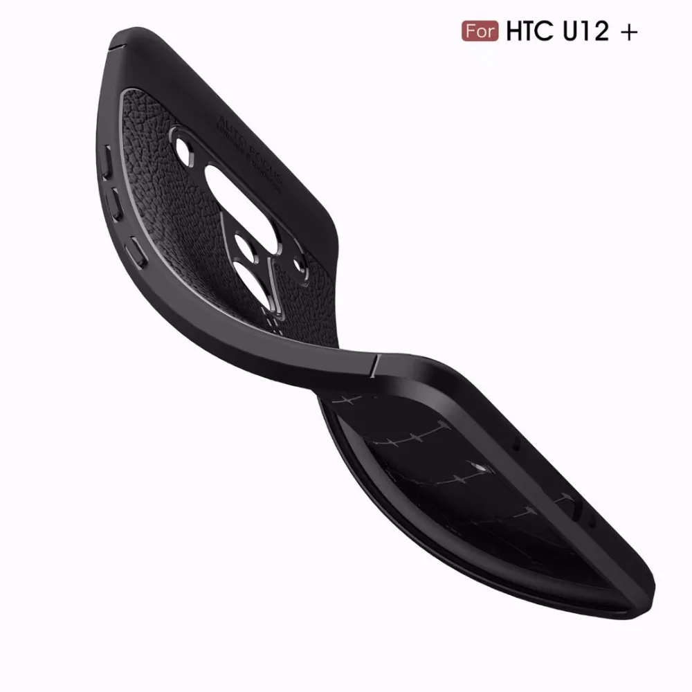 Для HTC U12 Plus чехол мягкий силиконовый край бампер роскошный ТПУ кожаный для Desire 12