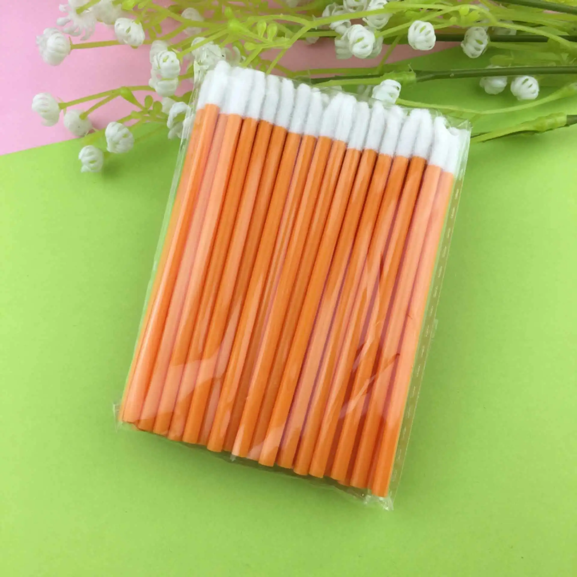 50 pcs 50 шт./упак. одноразовая кисть для губ макияж кисти ручка губной помады, тушь для ресниц и бровей губ щетки для чистки Косметическая Кисть для макияжа и аппликаторы - Handle Color: 50 pcs