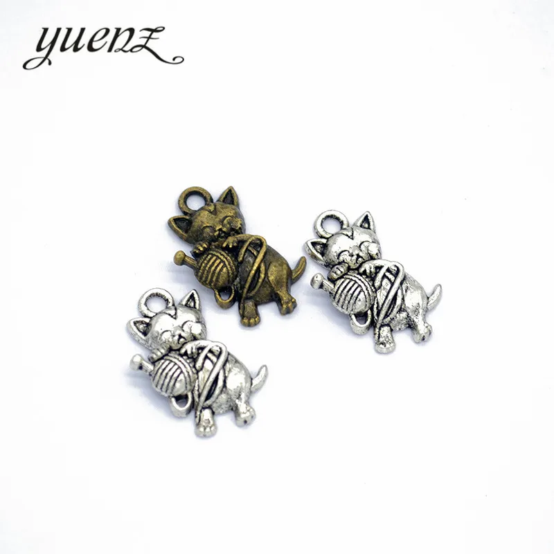 YuenZ 8 шт. античный серебряный цвет Кот Очаровательные Подвески Ювелирные изделия