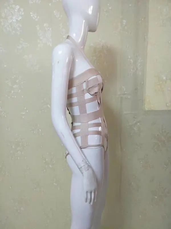 Новинка 2019 сексуальный телесный Облегающий комбинезон пляжная одежда с вырезами