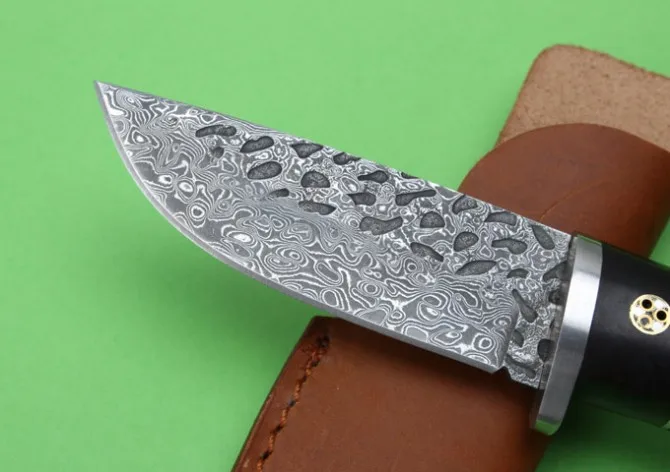 Ковка из дамасской стали черный воин нож красного палисандра и эбенового дерева