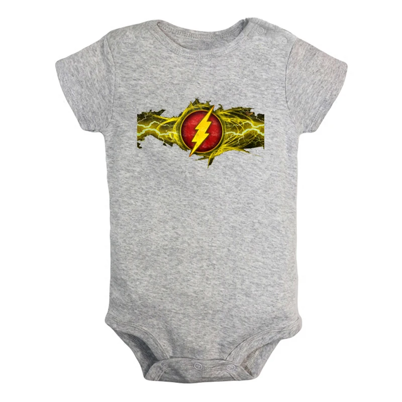 ieBodysuits2104G Милый чудо-женщина флэш Барри Аллен Одежда для новорожденных девочек и мальчиков комбинезон с короткими рукавами, костюмы из хлопка - Цвет: ieBodysuits2104G