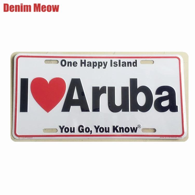 I LOVE ARUBA табличка винтажные металлические жестяные знаки автомобильный бар кафе