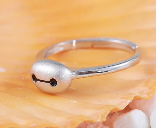 Серебряное кольцо Baymax Big Hero регулируемое в подарочной коробке размер 7 (США) с