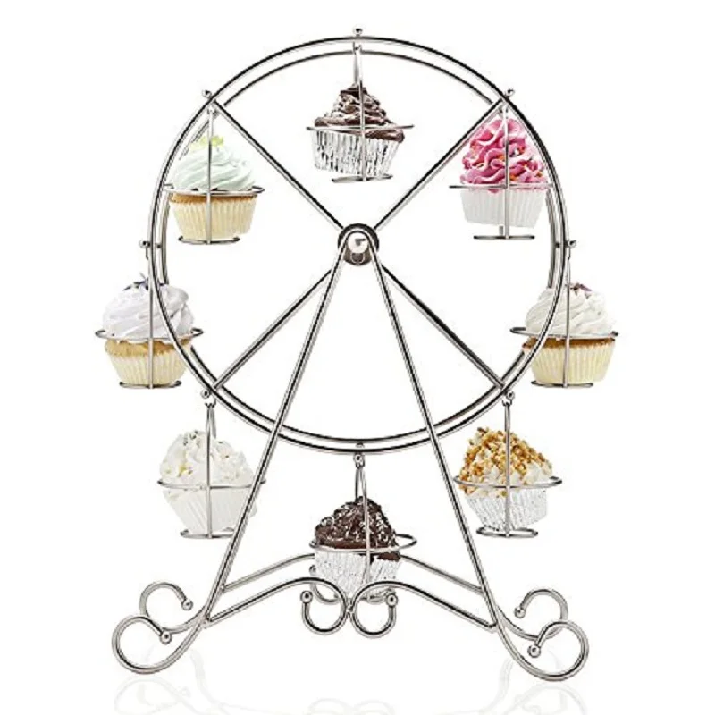 Металлическое колесо обозрения из нержавеющей стали 8 чашек подставка для торта