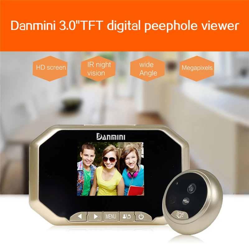 DANMINI 3 0 дюймов видео телефон двери 2.0MP видеокамера на дверной звонок ночного