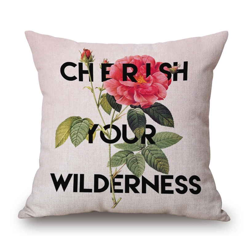 Цветок и английский чехол для подушки с буквами страна домашний декор цитаты