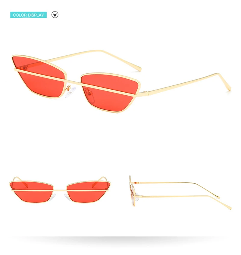 

2019 Metal Fashion Modern Cat Eye Style Slim Sunglasses Women Street Cool Brand Design Sun Glasses Oculos De So