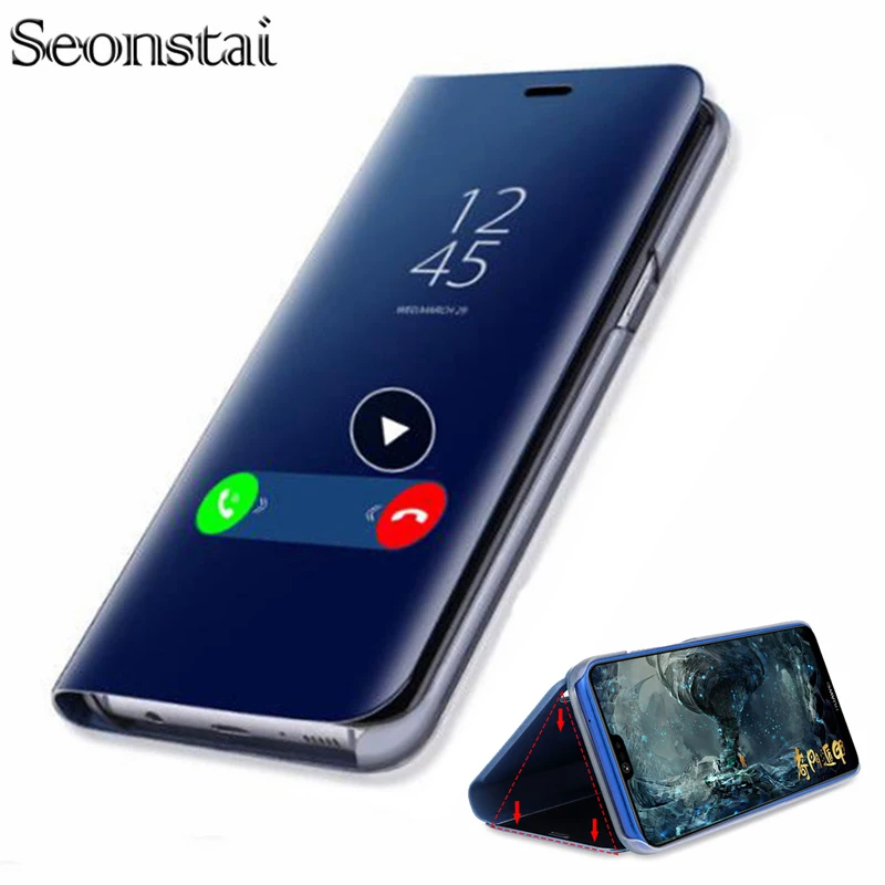 

Smart View Mirror Plating Case For OPPO Find X A83 A3 S A5 A37 A71 F7 F5 R11 F9 A7 R11 R17 Leather Flip Cover Stand Clear Cases