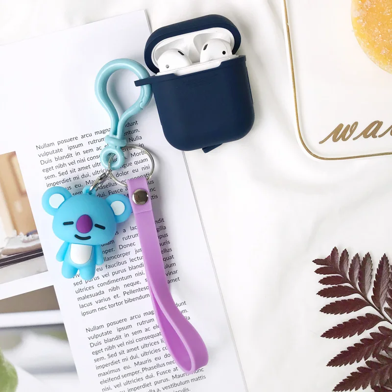 As shown in Милая веревка для телефона, гарнитура для airpods box, мягкая силиконовая сумка, веревка для крючка, красная цепочка для ключей с героями мультфильмов Love - Цвет: As shown in